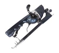 JSGHGDF Canne à pêche télescopique portable avec bras moulinet, légère et pliable pour lancer d'une seule main et rangement de voyage Bâtons de pêche rotatifs avec bras moulinet