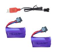 JSGHGDF Cellule d'alimentation rechargeable 7,4 V 600 mAh câble USB de chargement design convivial 2 pcs batterie composite à charge rapide