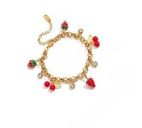 JSGHGDF Chaîne réglable en acier inoxydable avec motif de fruits synthétiques pour les fêtes décontractées ou les occasions de bureau, empilable pour femme, taille unique, Comme décrit