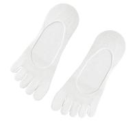 JSGHGDF Chaussettes à bout fendu non visibles en silicone antidérapant en coton respirant invisible coupe basse bateau confortable pour femme bas, blanc, taille unique