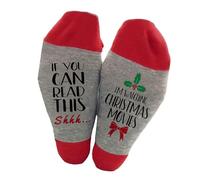 JSGHGDF Chaussettes fantaisie amusantes avec motifs de Noël colorés - Chaussettes décontractées pour femme et homme, gris, taille unique