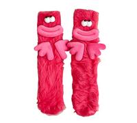 JSGHGDF Chaussettes pelucheuses pour femme, douces et confortables, chaudes pour l'hiver, lit en peluche, jolies poupées de dessin animé, chaussettes de cheville pour la maison, Série Big Hand Rose