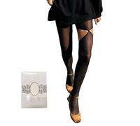 JSGHGDF Collants noirs transparents à taille élastique pour femme avec talon ouvert et découpe asymétrique en nylon doux pour un usage quotidien, Emballage universel, Taille unique