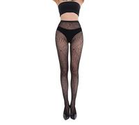 JSGHGDF Collants résille noirs taille haute pour femme avec motif toile d'araignée à petits trous pour fête, tenue de club tendance, Noir , Taille unique