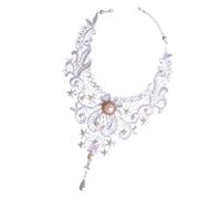 JSGHGDF Collier en dentelle et perles délicates - Tissu doux et confortable pour un usage quotidien, une fête de mariage, One Size, Comme décrit, Comme décrit.