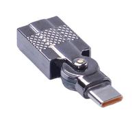 JSGHGDF Connecteur rotatif USB vers type C léger pour le voyage | Connecteur en alliage avec port rotatif, transmission de données de courant 3 A pour la compatibilité des appareils et facile