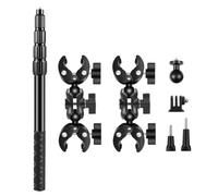 JSGHGDF De caméra pour Guidon télescopique avec Pinces Doubles | Extension en aluminium, filetage 1 / 4 " et adaptateur à deux broches pour le tournage de balades en