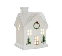 JSGHGDF Décoration de Maison en céramique de Vacances, A | Décoration de cheminée de Noël éclairée avec une lueur chaleureuse et un placement sur table sans fil