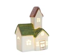 JSGHGDF Décoration de Maison en céramique de Vacances, C | Décoration de cheminée de Noël éclairée avec une lueur chaleureuse et un placement sur table sans fil