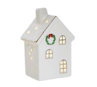 JSGHGDF Décoration de Maison en céramique de Vacances, K | Décoration de cheminée de Noël éclairée avec une lueur chaleureuse et un placement sur table sans fil