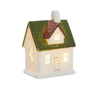 JSGHGDF Décoration de Maison en céramique de Vacances, L | Décoration de cheminée de Noël éclairée avec une lueur chaleureuse et un placement sur table sans fil