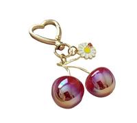 JSGHGDF Élégant porte-clés Sturde en alliage avec breloque en forme de cerises - Accessoire de mode pour filles et femmes, 1, taille unique