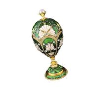JSGHGDF Élégant présentoir à bijoux émaillé avec strass en cristal - Organiseur de bijoux élégant en métal émaillé avec strass