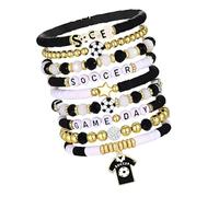 JSGHGDF Ensemble de bracelets élastiques réglables avec breloque en forme de petite boule, parfait pour les jeux et les tenues décontractées, les tournois souvenirs