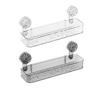 JSGHGDF Étagère de rangement murale adhésive pour salle de bain - Design étanche - Pour produits de nettoyage et cosmétiques - Étagère à ventouse pour salle de bain