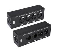 JSGHGDF Extenseur de son XLR à 4 canaux en aluminium à 3 broches avec câble Ethernet CAT5A/CAT6/CAT7 pour transmission de signaux XLR Splitter de qualité studio