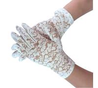 JSGHGDF Gants délicats en dentelle florale pour femme pour un usage quotidien et une soirée, tenue de soirée, tenue courte pour événement spécial, soirée, blanc, taille unique