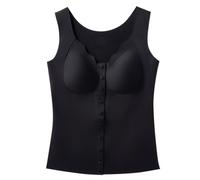 JSGHGDF Gilet thermique ouvert en nylon extensible pour femmes matures, ajustement sans couture, essentiel pour temps froid, solution d'habillage facile, camisole en nylon évacuant l'humidité, Noir