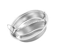 JSGHGDF Insert à Vapeur Rond divisé en Acier Inoxydable avec poignées, M | Plateau de cuisine pour séparer les aliments, service de table à réchauffer
