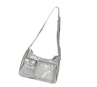 JSGHGDF Itabag Sac à bandoulière transparent avec fenêtre transparente pour épingles, sac à main pour femme, sac à bandoulière avec inserts, Argenté., One Size