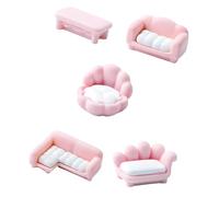 JSGHGDF Jolies maisons de poupée en résine Accessoires Canapé-lit Ensemble de meubles miniatures pour bricoleurs et scènes Maisons de poupée Salon Miniatures