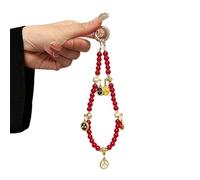 JSGHGDF Lanyard Sangle de téléphone portable avec perles Five Gods pour un usage quotidien Fixation sécurisée au poignet pour étudiants et travailleurs Nouvel An chinois