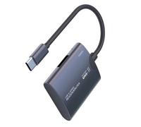JSGHGDF Lecteur de cartes USB C portable double fente pour cartes 480 Mbps Transfert rapide Plug and Play pour divers appareils électroniques Boîtier USB C lecteur de cartes pour smartphone