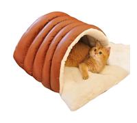JSGHGDF Lit chaud à moitié fermé pour petits chiens et chats, coussin en coton PP avec housse en polyuréthane, abri pour intérieur et extérieur, utilisation hivernale, lit semi-ouvert pour chats