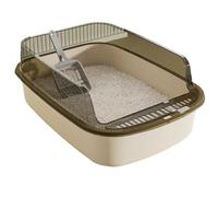 JSGHGDF Litière professionnelle à moitié couverte résistante aux toilettes pour chats et animaux domestiques facile à nettoyer