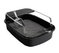 JSGHGDF Litière professionnelle à moitié couverte résistante aux toilettes pour chats et animaux domestiques facile à nettoyer