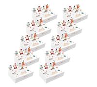JSGHGDF Lot de 10 boîtes à biscuits de Noël pliables à motif animal pour fêtes de fin d'année, sans danger pour les enfants, emballage de biscuits animaux