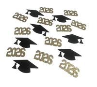 JSGHGDF Lot de 100/200 confettis sur le thème de la remise de diplôme avec chapeau de l'année 2026, forme d'étoile et de diplôme pour célébration, événement, restes de papier en forme d'étoile
