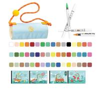 JSGHGDF Lot de 12 stylos à double extrémité en acrylique pour voyage, fournitures de croquis, marqueurs en acrylique