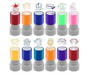 JSGHGDF Lot de 12 tampons de commentaires pour enseignant en anglais avec 12 phrases pour classer les élèves et enseignants