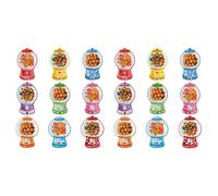 JSGHGDF Lot de 18/36 cartes d'activités de Saint-Valentin avec motifs de machine à gommes et dôme transparent pour cadeaux de bonbons, cartes d'échange en salle de classe