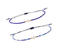 JSGHGDF Lot de 2 bracelets de perles faits à la main avec cordon réglable tressé pour un usage quotidien, One Size, Comme décrit