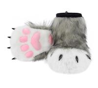 JSGHGDF Lot de 3 chaussons en fourrure de chien loup pour Noël, Halloween, cosplay, costume pour adultes, unisexe, accessoires de cosplay, chaussures en fourrure, chaussures pelucheuses pour pieds