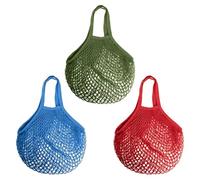 JSGHGDF Lot de 3 sacs de transport pratiques en maille de coton réutilisables, parfaits pour les détaillants et le transport d'articles en vrac, double poignée, a, One Size