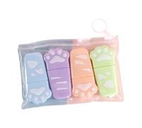 JSGHGDF Lot de 4 surligneurs fluorescents de poche 4 couleurs pour carnet, planificateur, codage couleur, gribouillage, fabrication de cartes, surligneurs pieds de chat