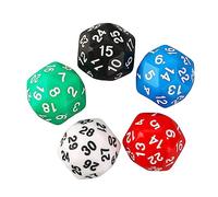 JSGHGDF Lot de 5 dés en acrylique 30 faces D30 Différentes couleurs Sculpture Dés polyédriques pour Club Party Family Jeu de société