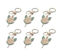 JSGHGDF Lot de 6 porte-clés en alliage de zinc avec strass pour femme, bleu lac, taille unique