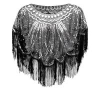 JSGHGDF Luxueux châle vintage à franges pailletées pour femme - Pour mariage et soirée