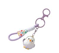 JSGHGDF Pendentif oiseau en résine léger décoratif pour sac à dos, breloque unique en forme d'animal de dessin animé, porte-clés en résine pour enfants, violet