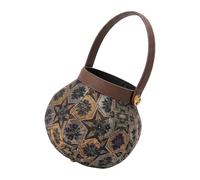JSGHGDF Petit sac à main tendance avec poche cachée, parfait pour les tenues ethniques et les tenues décontractées, le sac est décoré avec du fil à coudre, marron clair