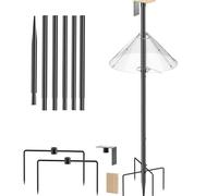JSGHGDF Piquet soudé solide pour oiseaux - Assistance au sol renforcée - Capacité de poids élevée pour tempêtes de neige - Mangeoires multiples - Support solide pour oiseaux d'extérieur