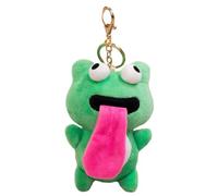 JSGHGDF Porte-clés avec pendentif grenouille en forme de langue, gros yeux grenouille, jouet d'attraction magnétique, breloque sac à dos d'anniversaire, Vert