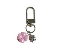 JSGHGDF Porte-clés en alliage de zinc en forme de fraise avec pendentif floral et chaîne de perles faite à la main Accessoires de sac à main, 1, taille unique