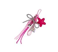 JSGHGDF Porte-clés en corde tressée avec pendentif en forme d'étoile et nœud - Accessoire tendance pour sac à main - Décoration de sac à main - Cadeau - Corde tressée - Pendentif étoile - Accessoire