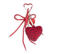 JSGHGDF Porte-clés en corde tressée en forme d'étoile en forme de cœur pour sac à main, décoration de sac à main, pendentif de sac à main, Rouge