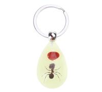 JSGHGDF Porte-clés en résine avec pendentif en forme d'insecte scorpion lumineux - Souvenirs touristiques - Ambre - Bijoux tendance, Fourmi haricot rouge 3
